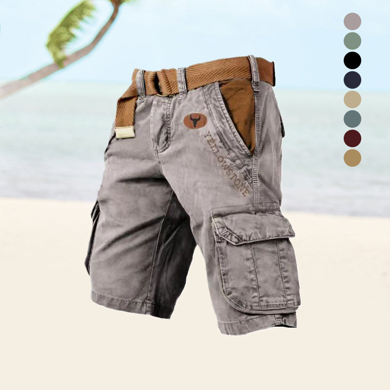 Derek | Denim Cargo Shorts with Belt