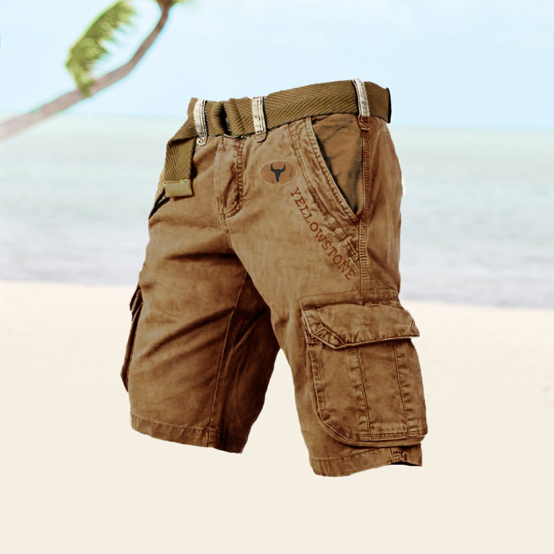 Derek | Denim Cargo Shorts with Belt