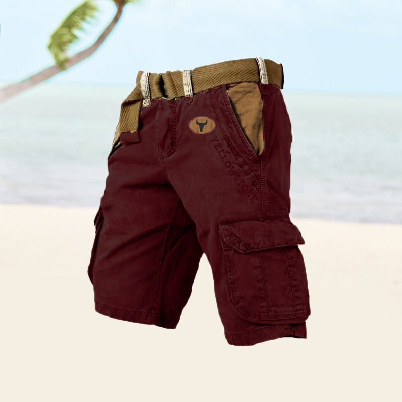 Derek | Denim Cargo Shorts with Belt