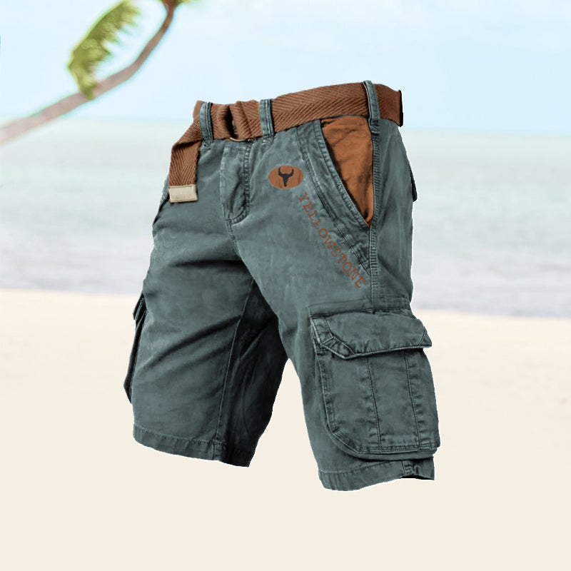 Derek | Denim Cargo Shorts with Belt