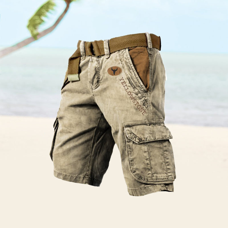 Derek | Denim Cargo Shorts with Belt