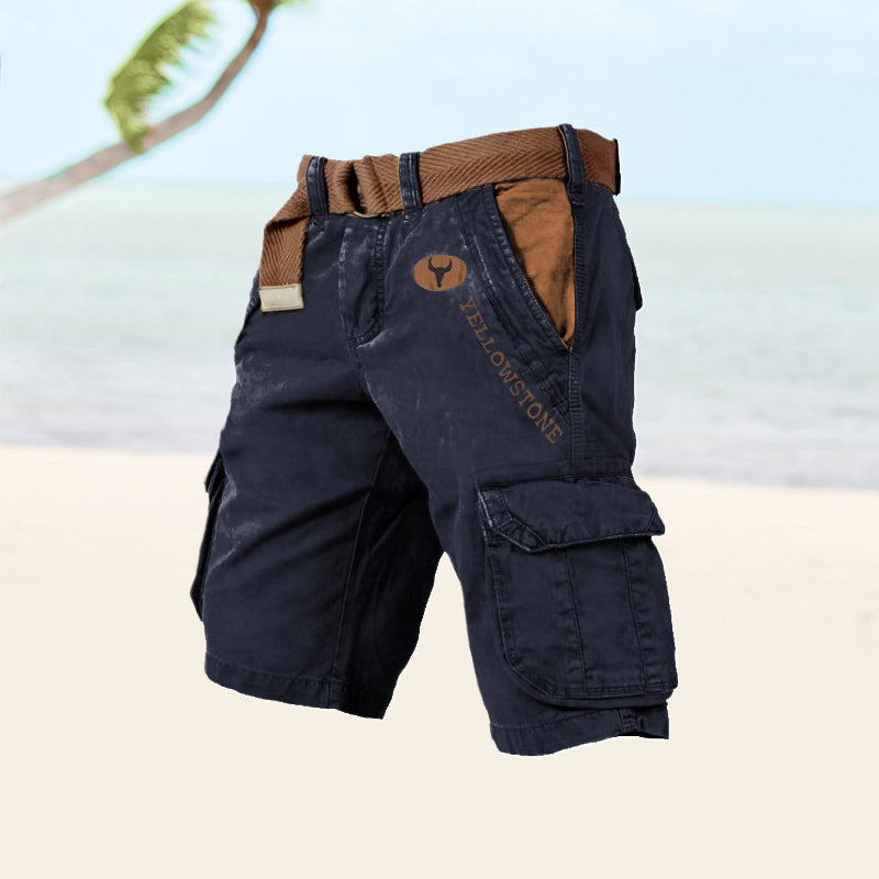 Derek | Denim Cargo Shorts with Belt