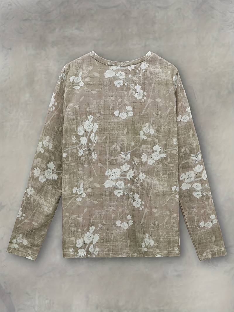 Sadie | Floral-Print Long Sleeve Blouse - Motheero