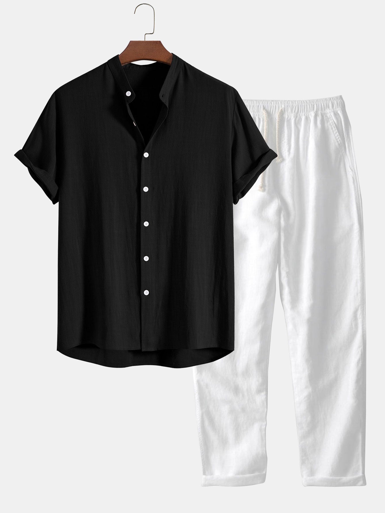 Luca | Linen Shirt and White Pants Oufit Set