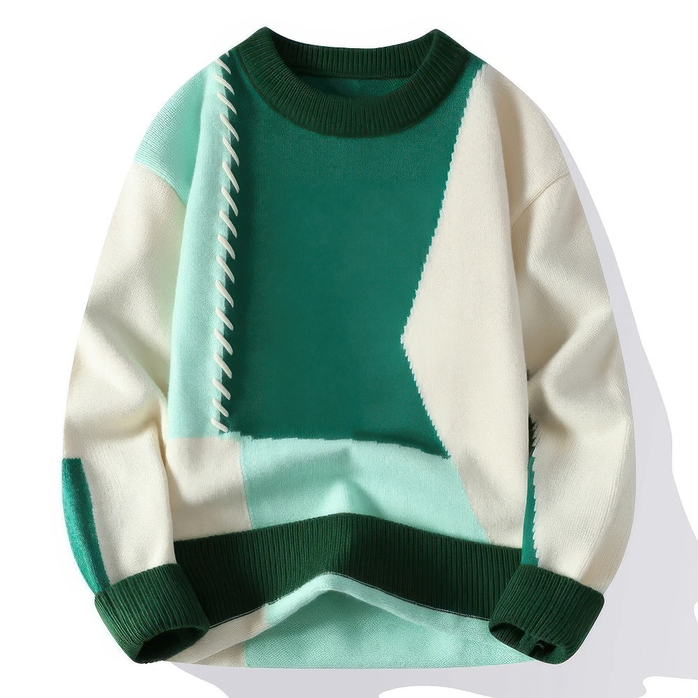 Nerina | Patchwork Knit Heavy Crewneck