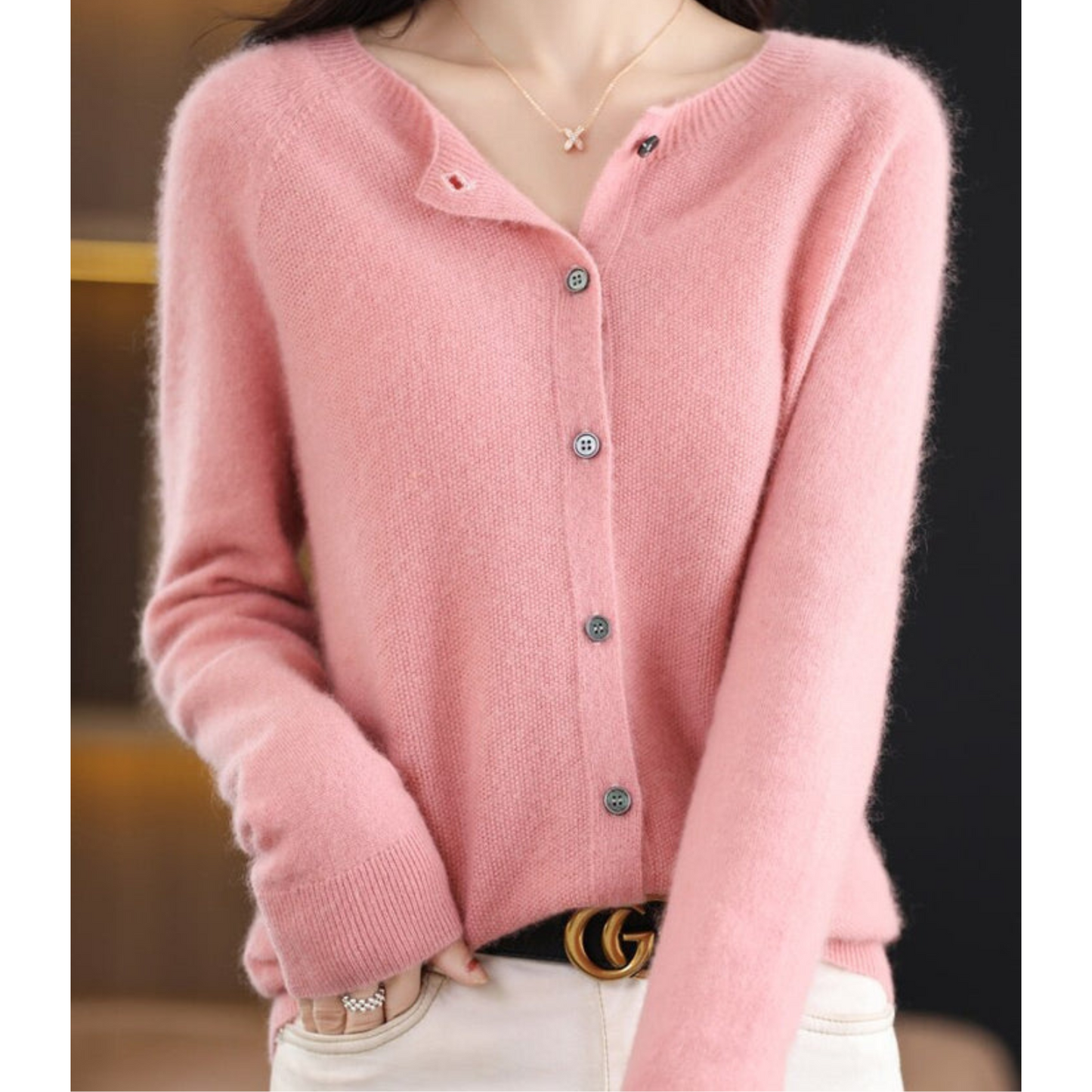 Danielle | Elegant Merino Wool Cardigan - Motheero