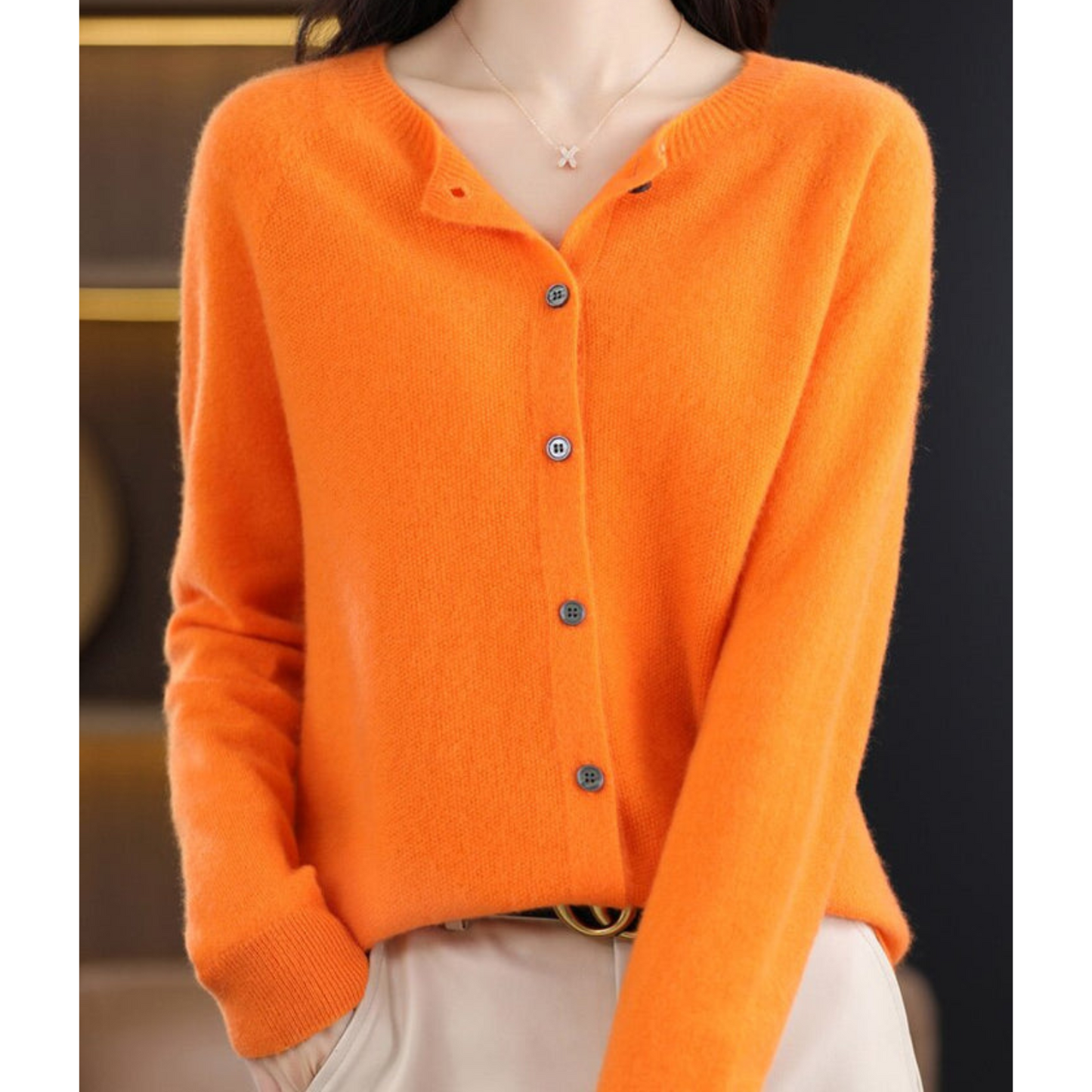 Danielle | Elegant Merino Wool Cardigan - Motheero