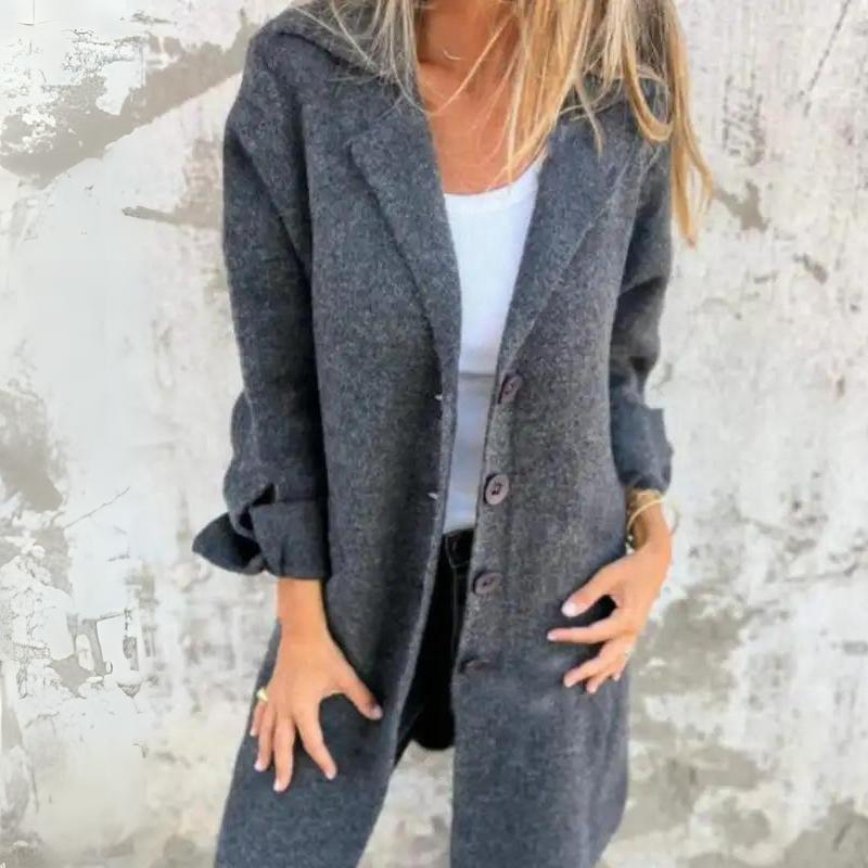 Elodie | Stylish Long Button‑Front Coat