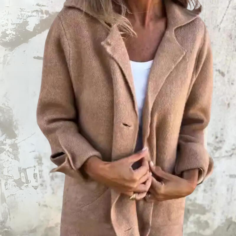 Elodie | Stylish Long Button‑Front Coat