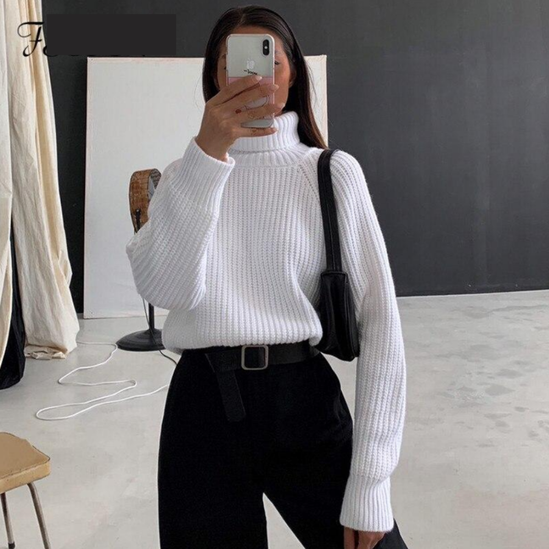 Elise | Women Turtleneck Knit Sweater