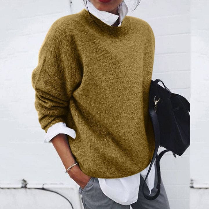 Bessie | Women Double‑Layer Top Sweater With Shirt Collar