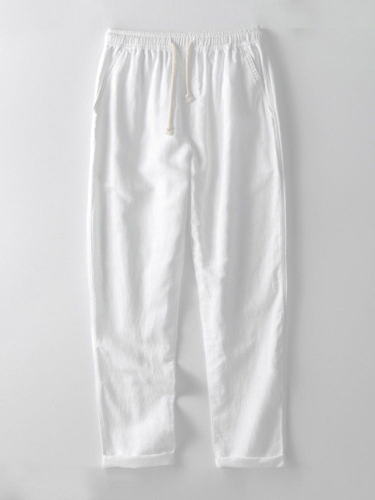Luca | Linen Shirt and White Pants Oufit Set