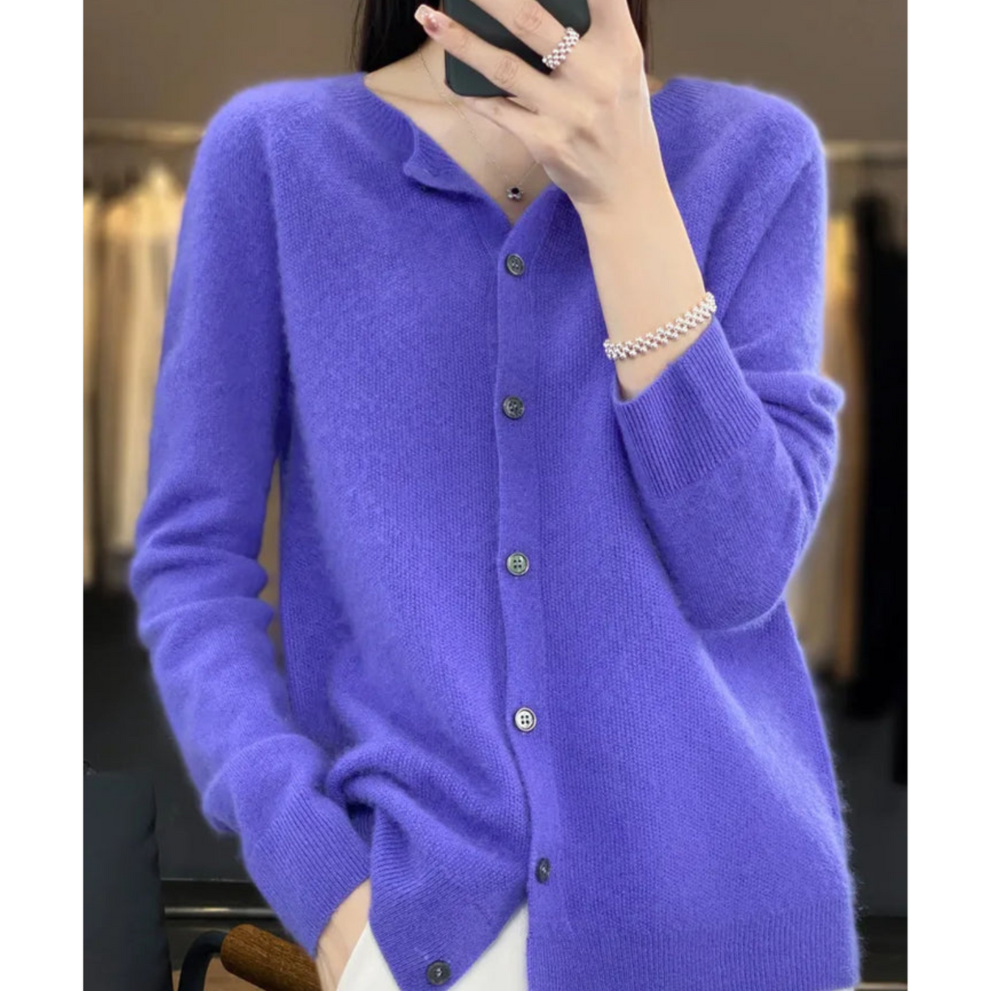 Danielle | Elegant Merino Wool Cardigan - Motheero