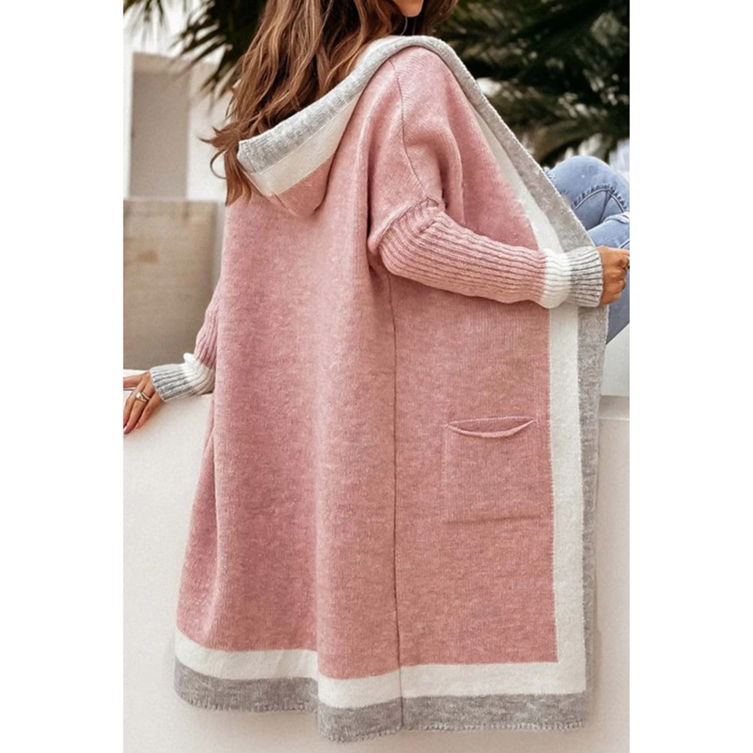 Lina | Women Long Hooded Colorful Cardigan