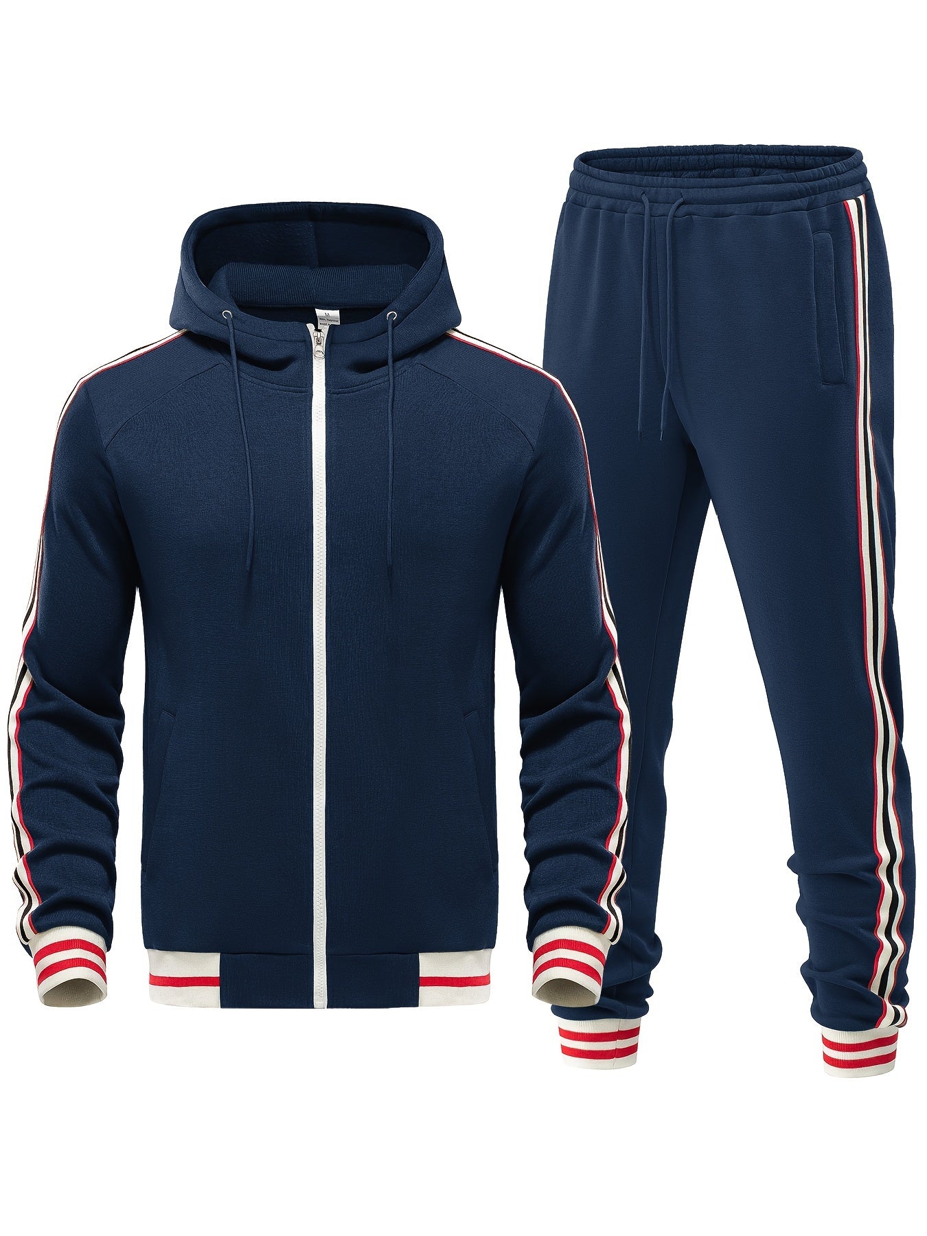 Damien | Striped Arm Hoodie and Pants Outfit Set