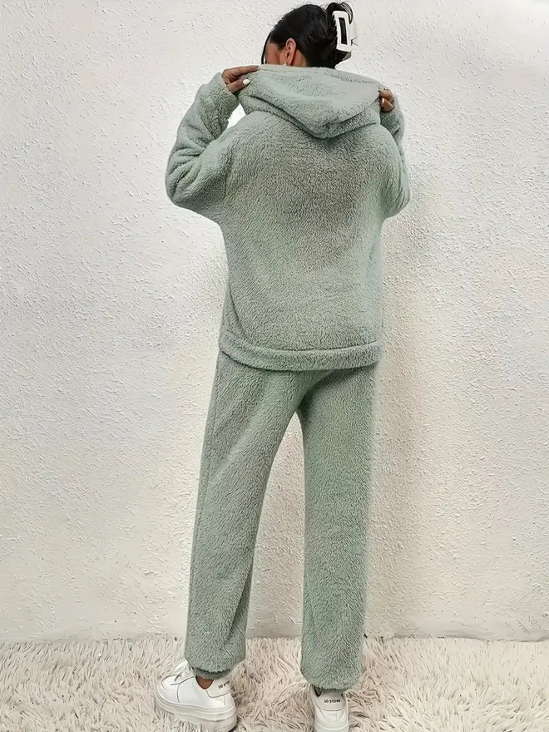 Hailey | Teddy Fleece Two-Piece Set Hoodie and Pants