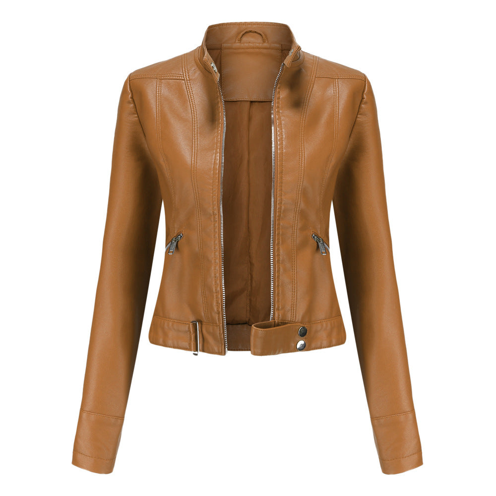 Freya | Classic Slim Leather Jacket for Women