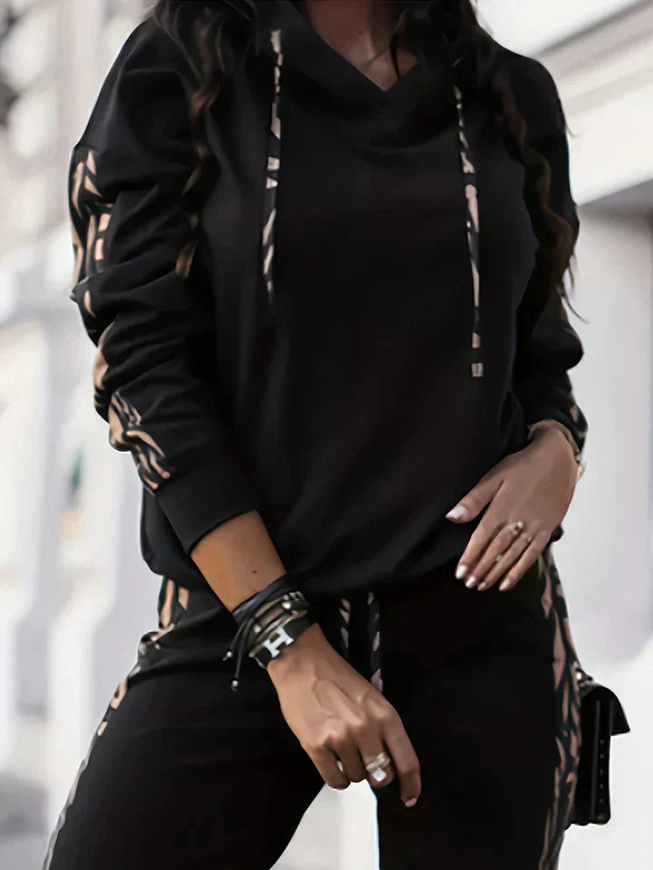 Alaina | Women Two-Piece Tracksuit Casual Elegance Stripped