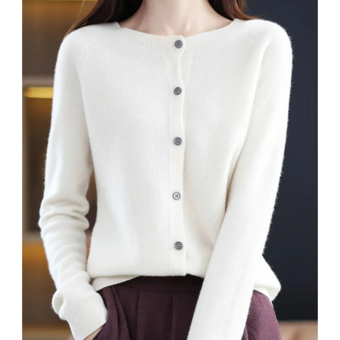 Danielle | Elegant Merino Wool Cardigan - Motheero