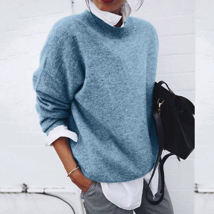 Bessie | Women Double‑Layer Top Sweater With Shirt Collar