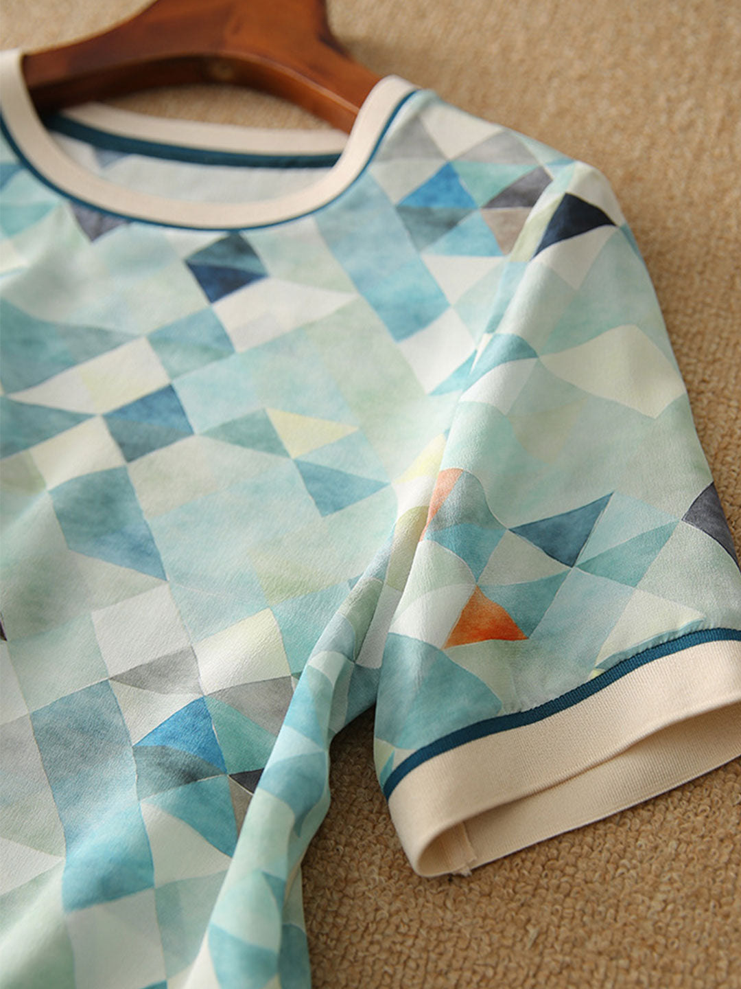 Celeste | Elegant Printed Contrast Shirt - Motheero