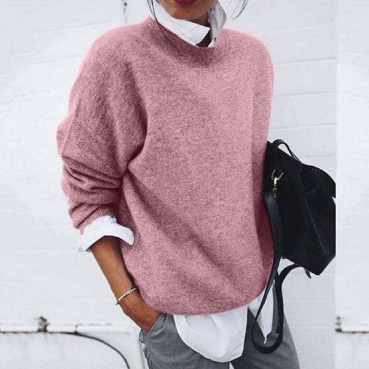 Bessie | Women Double‑Layer Top Sweater With Shirt Collar