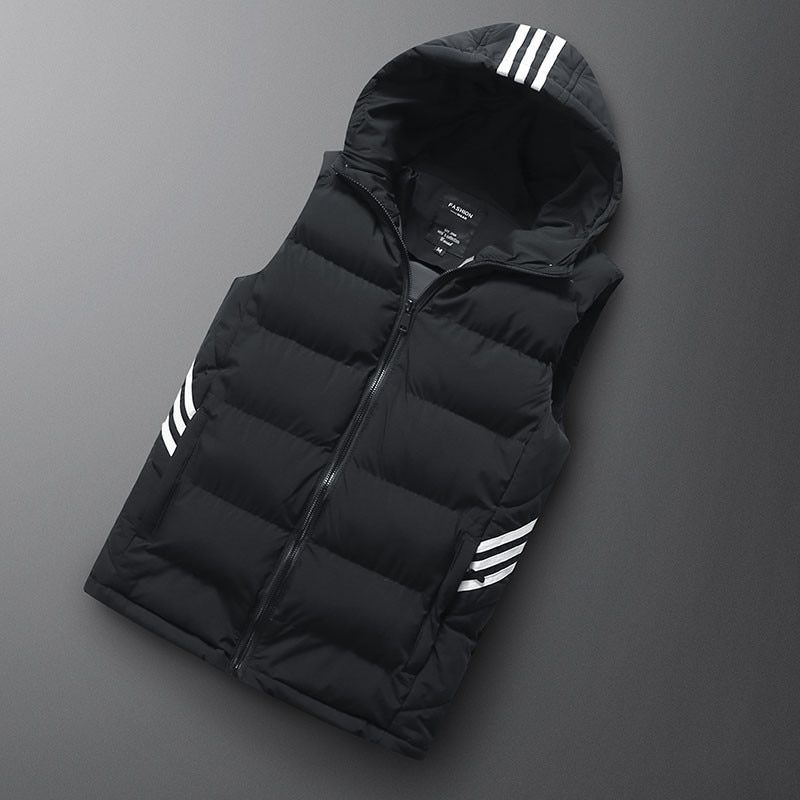 Malven | Hooded Quilted Vest with Stripe Details