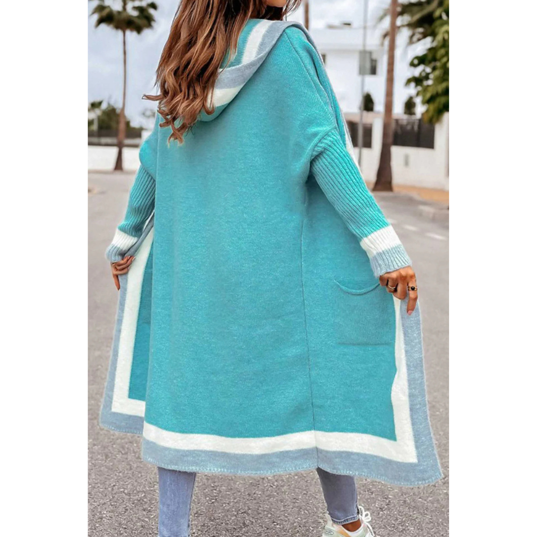 Lina | Women Long Hooded Colorful Cardigan