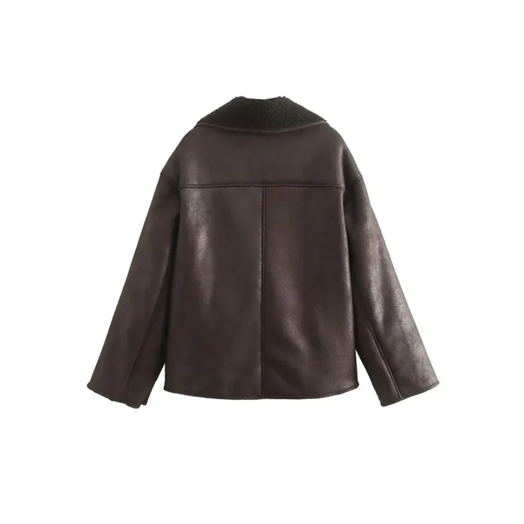 Tessa | Women Cozy Thick Leather Jacket