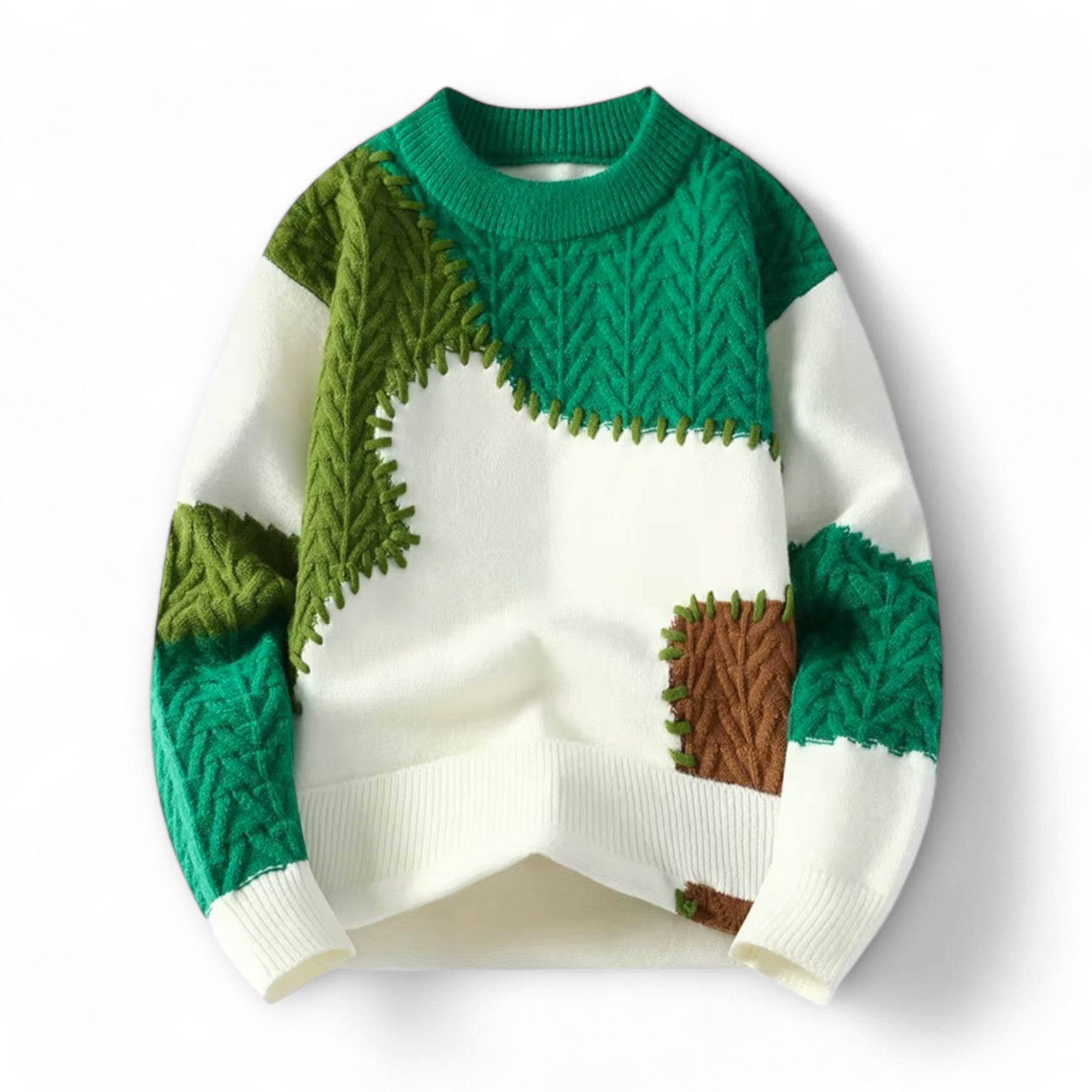 Hades | Urban Patchwork Cozy Sweater — The Effortless Crewneck for Every Day