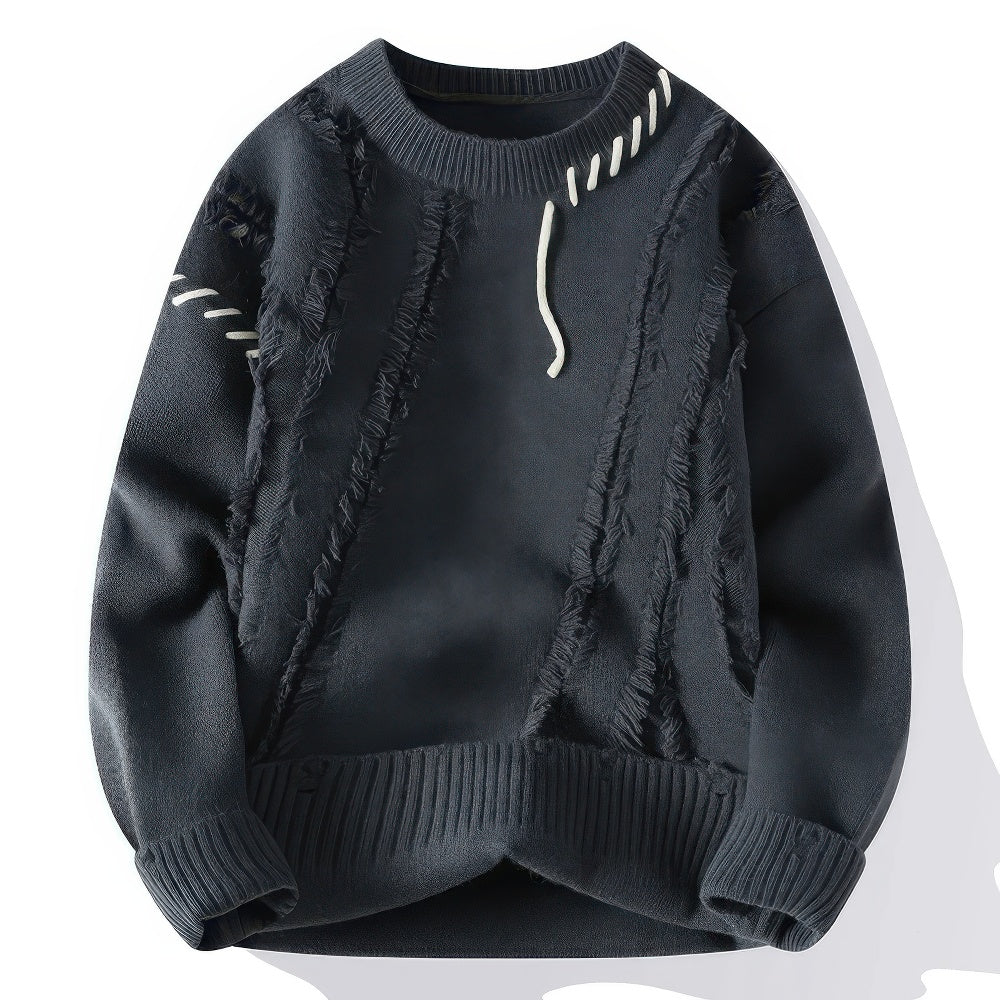Nerina | Patchwork Knit Heavy Crewneck