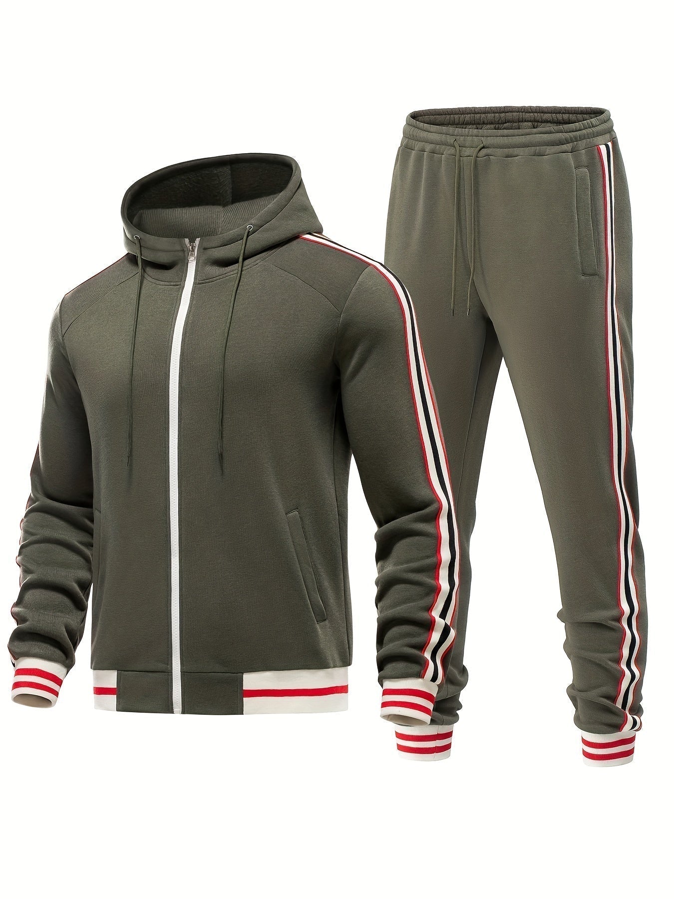 Damien | Striped Arm Hoodie and Pants Outfit Set