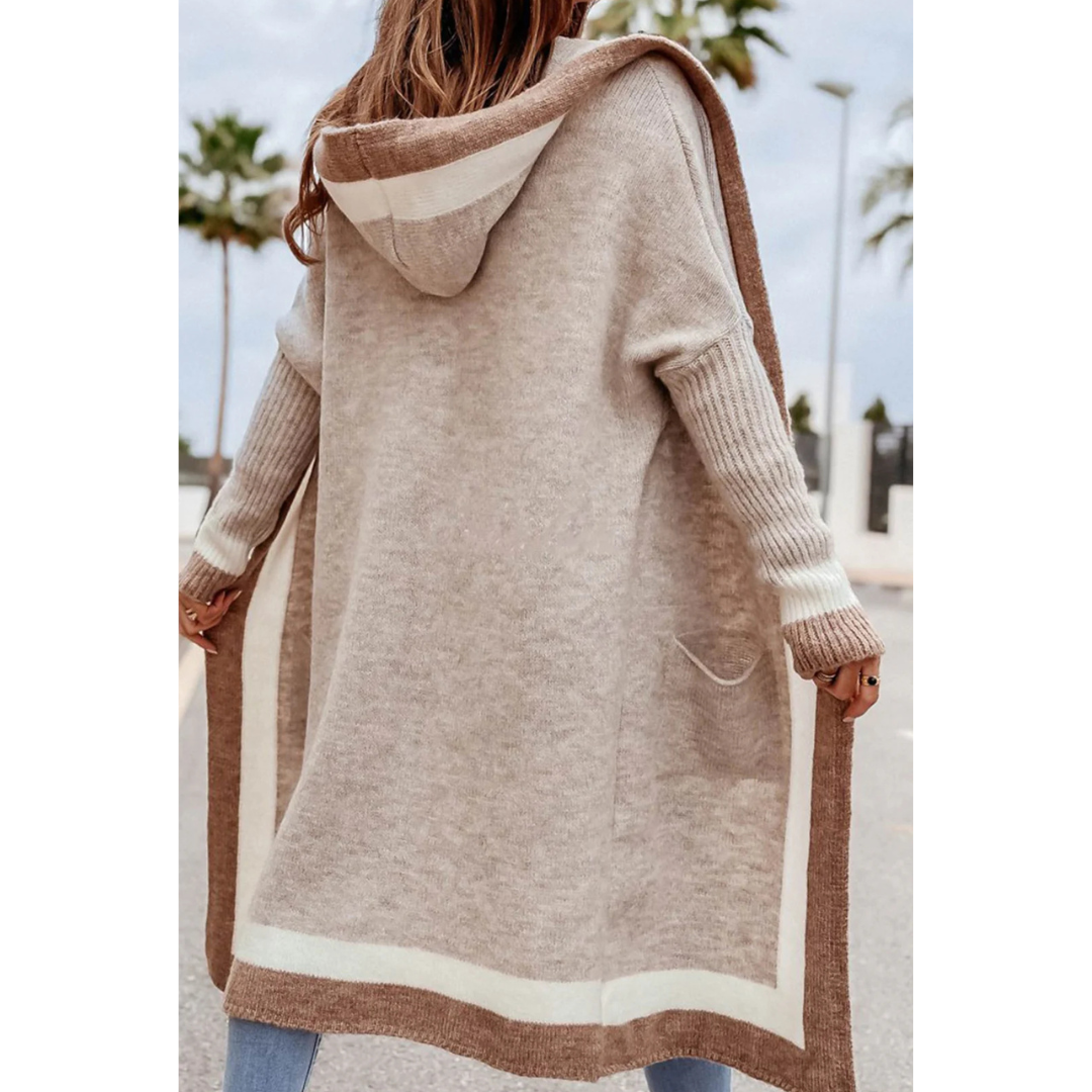 Lina | Women Long Hooded Colorful Cardigan