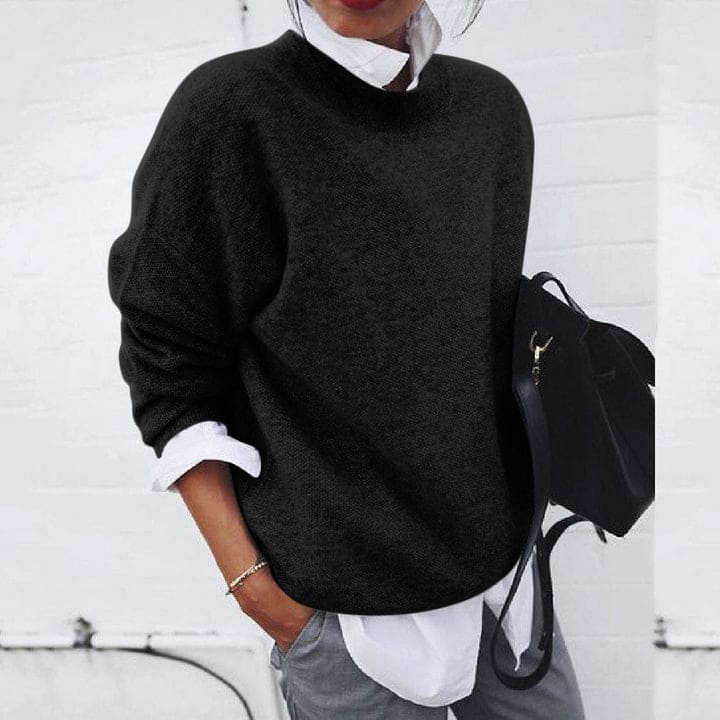 Bessie | Women Double‑Layer Top Sweater With Shirt Collar