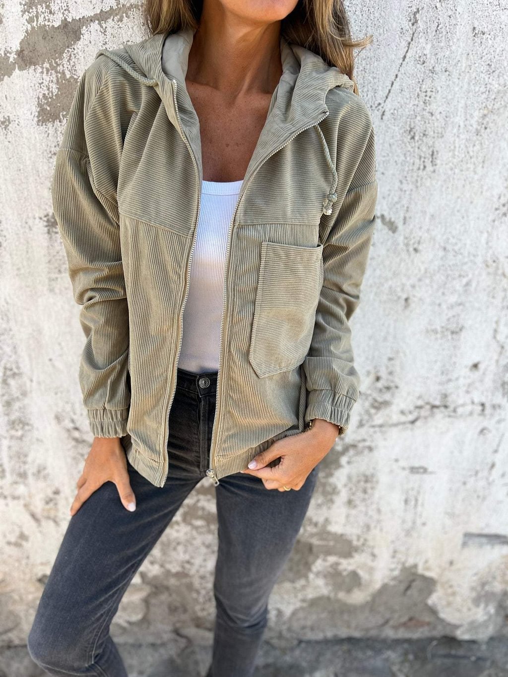 Lucien | Ribbed Knit Zip-Up Hooded Jacket - Motheero