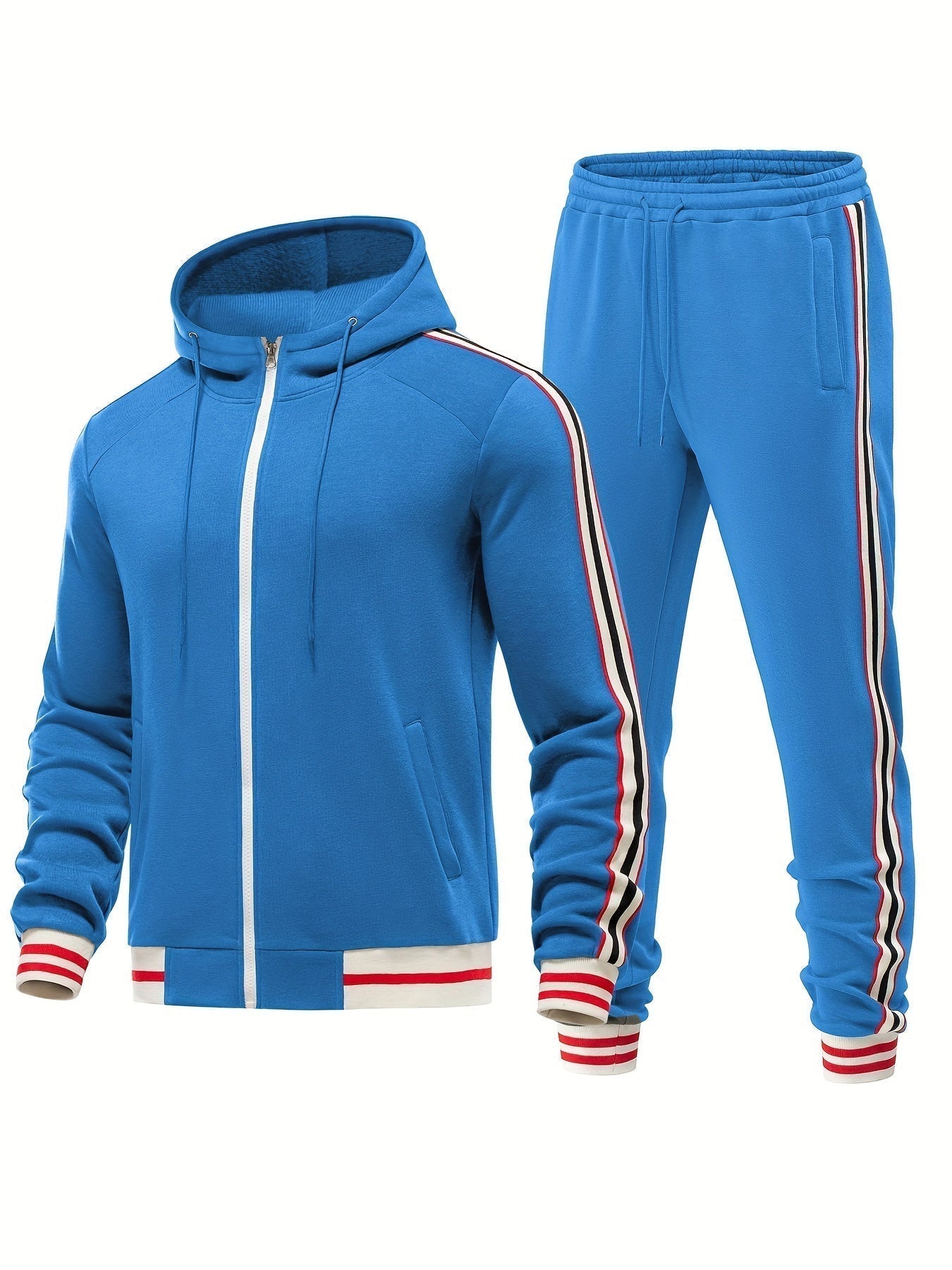 Damien | Striped Arm Hoodie and Pants Outfit Set