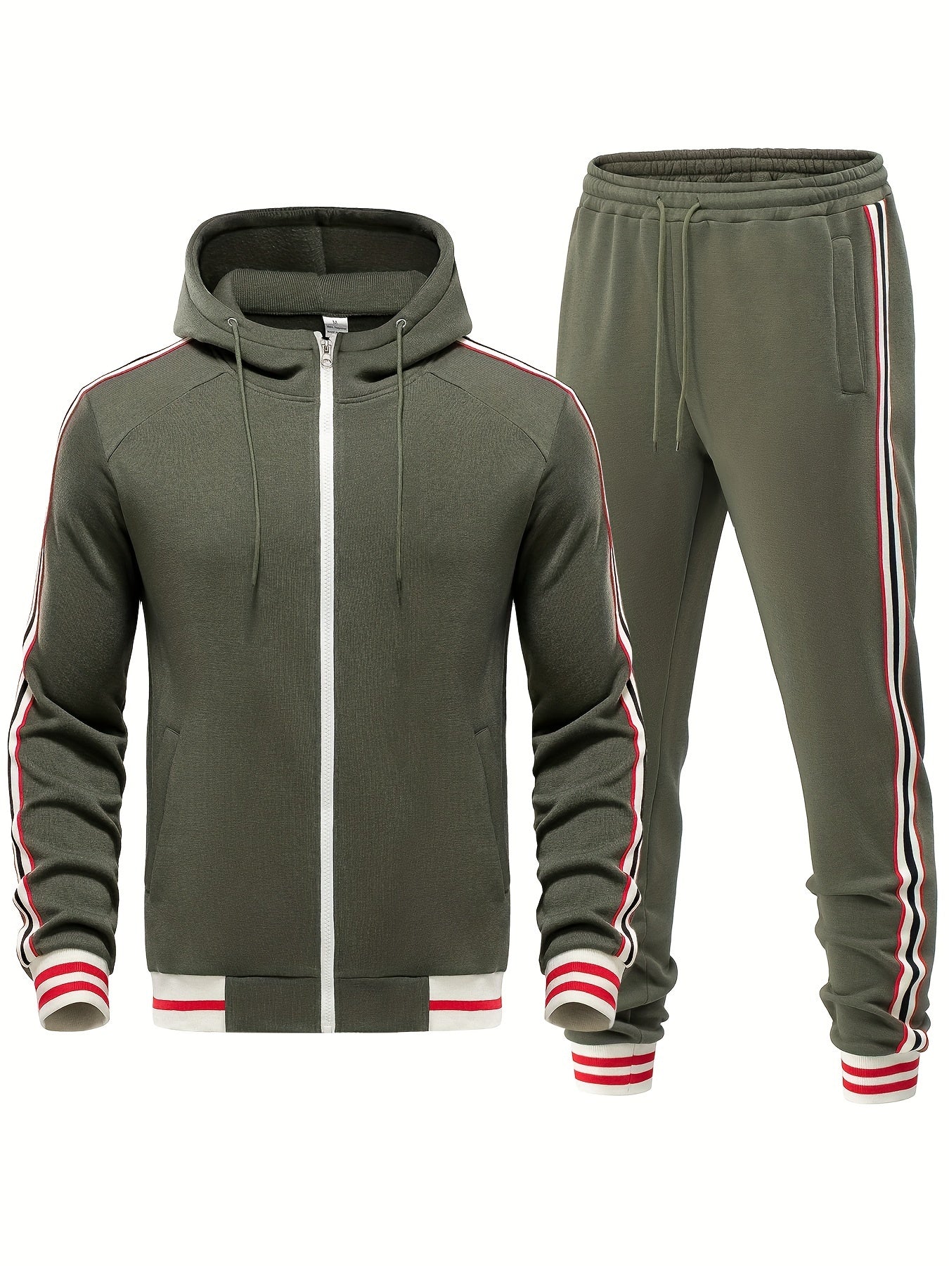 Damien | Striped Arm Hoodie and Pants Outfit Set