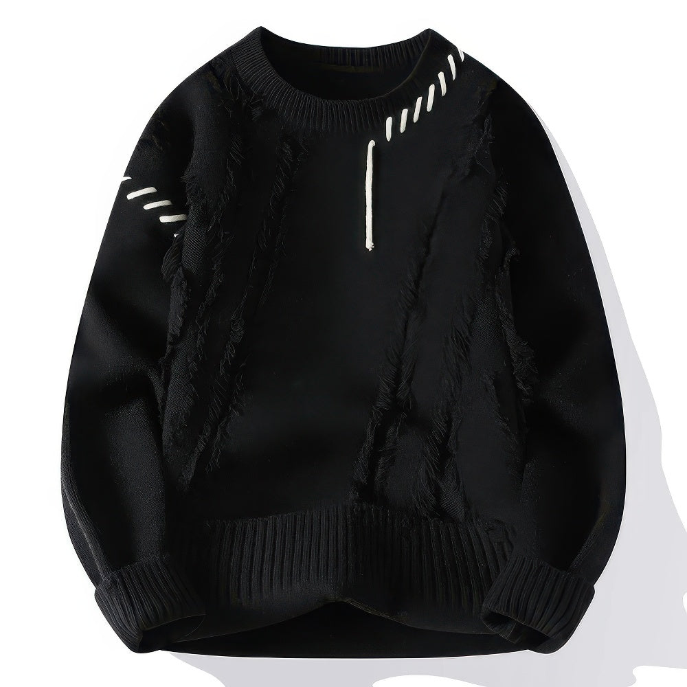Nerina | Patchwork Knit Heavy Crewneck