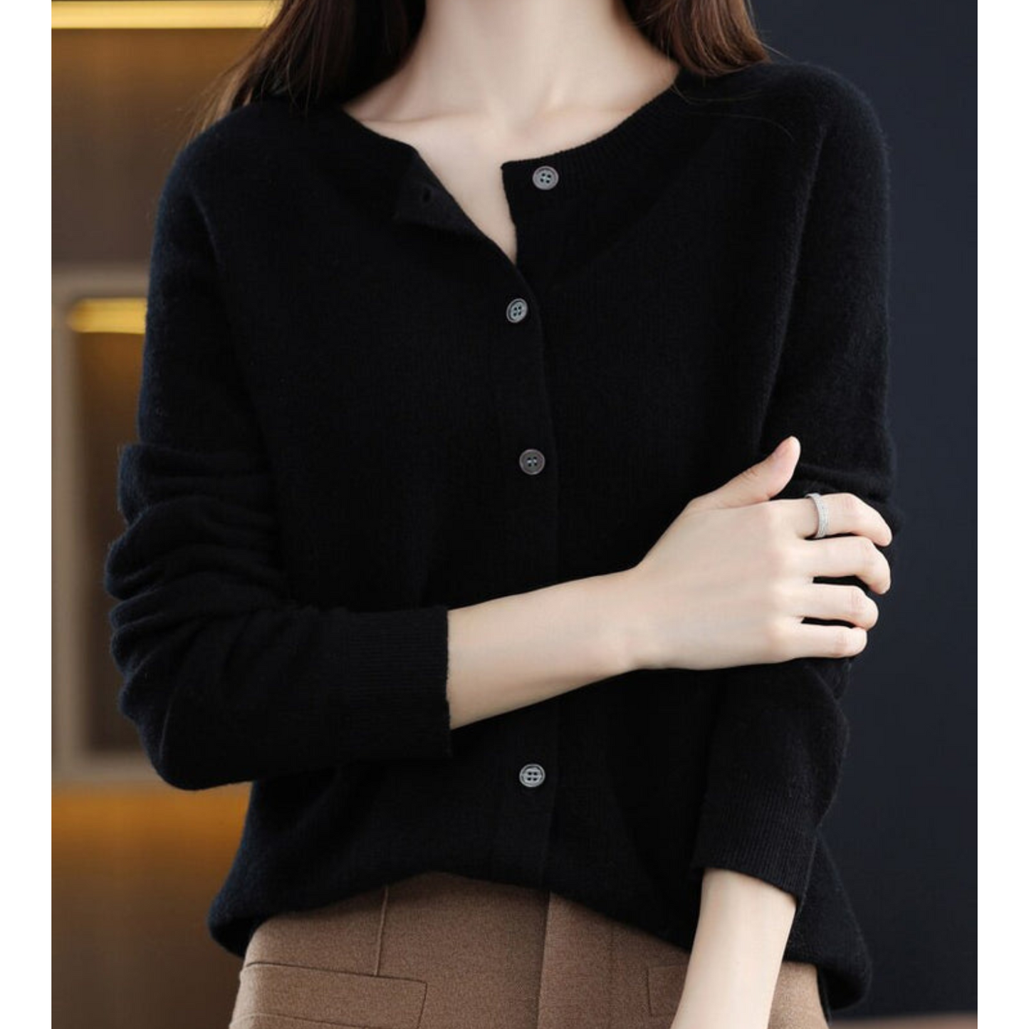 Danielle | Elegant Merino Wool Cardigan - Motheero