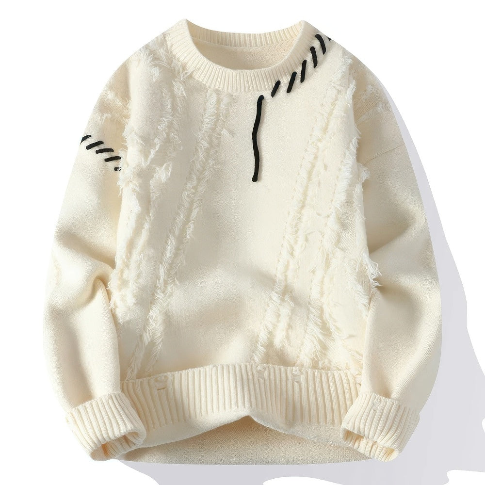 Nerina | Patchwork Knit Heavy Crewneck