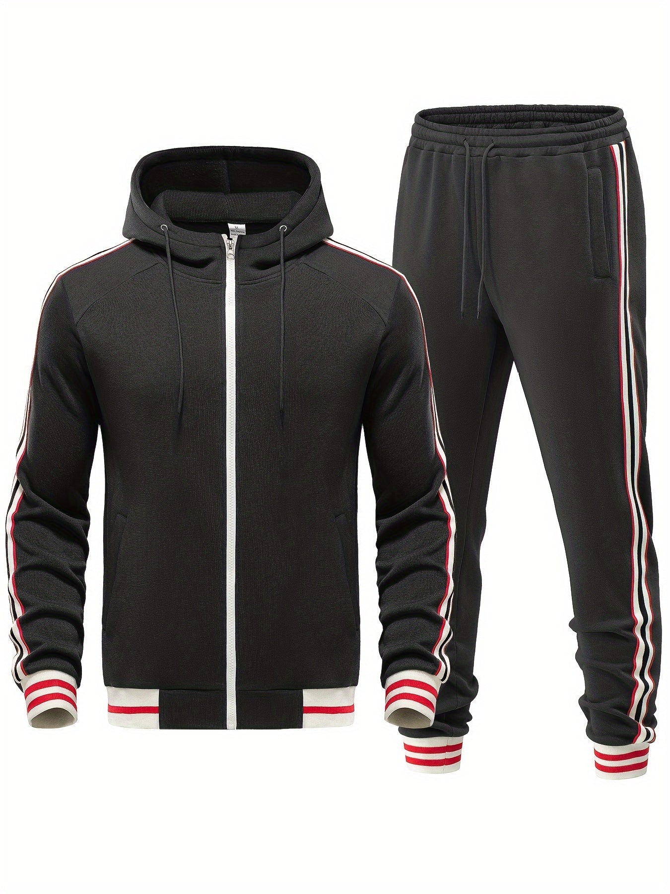 Damien | Striped Arm Hoodie and Pants Outfit Set
