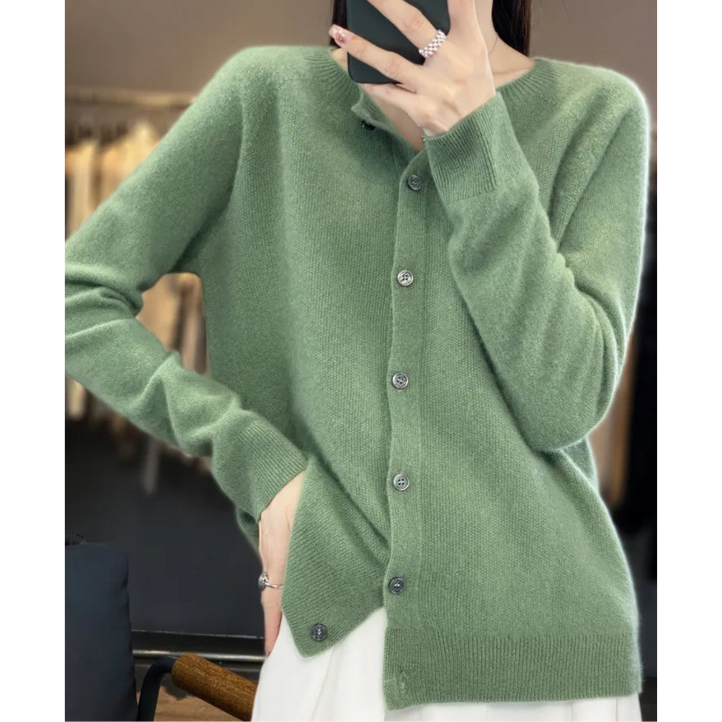 Danielle | Elegant Merino Wool Cardigan - Motheero