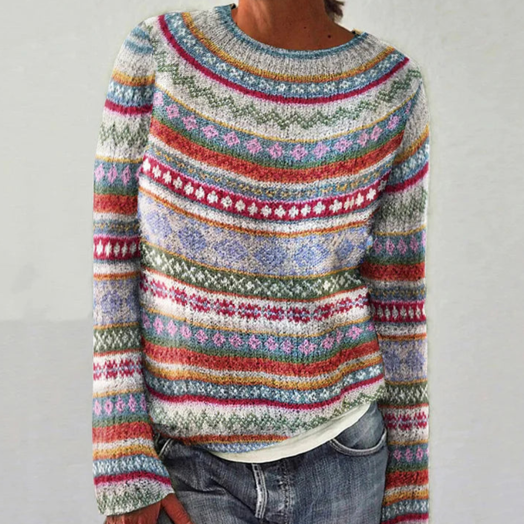Aria | Color-Stripes Long‑Sleeve Sweater
