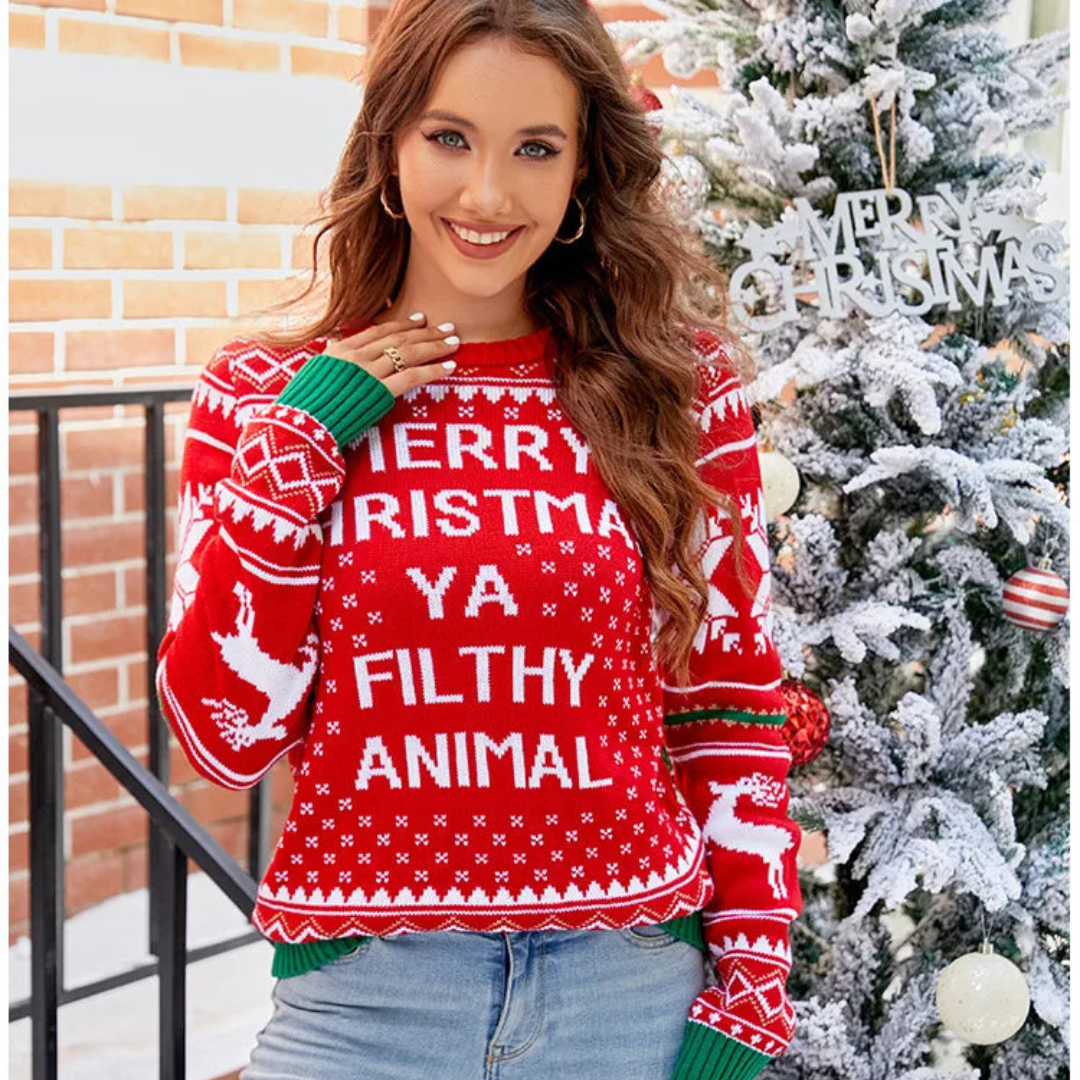 Holly | Women Christmas Crew Neck Sweater