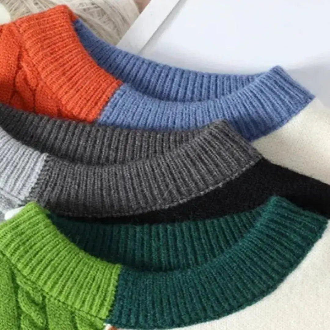 Mason | Patchwork Color-Block Knit Sweater