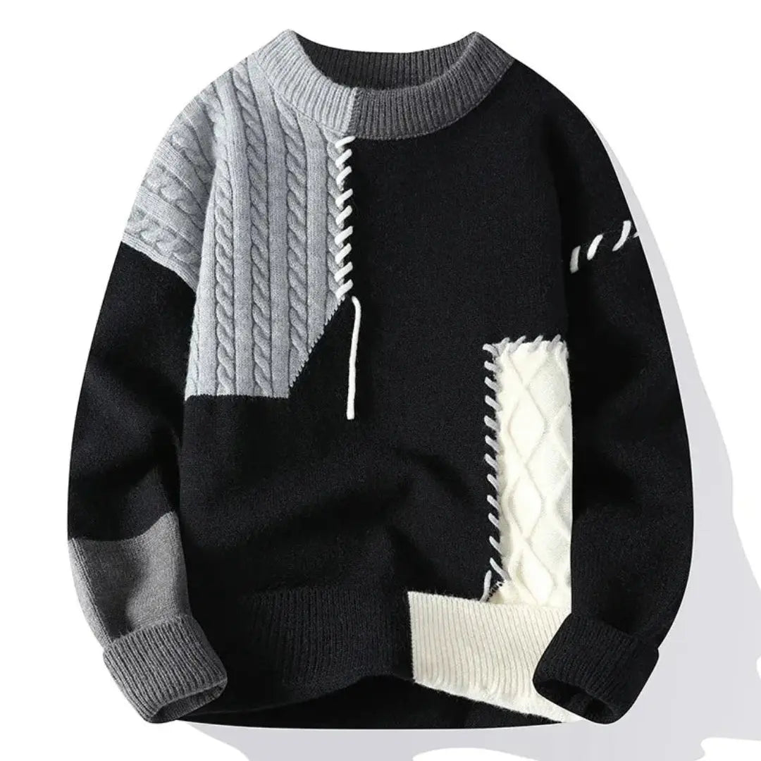 Mason | Patchwork Color-Block Knit Sweater