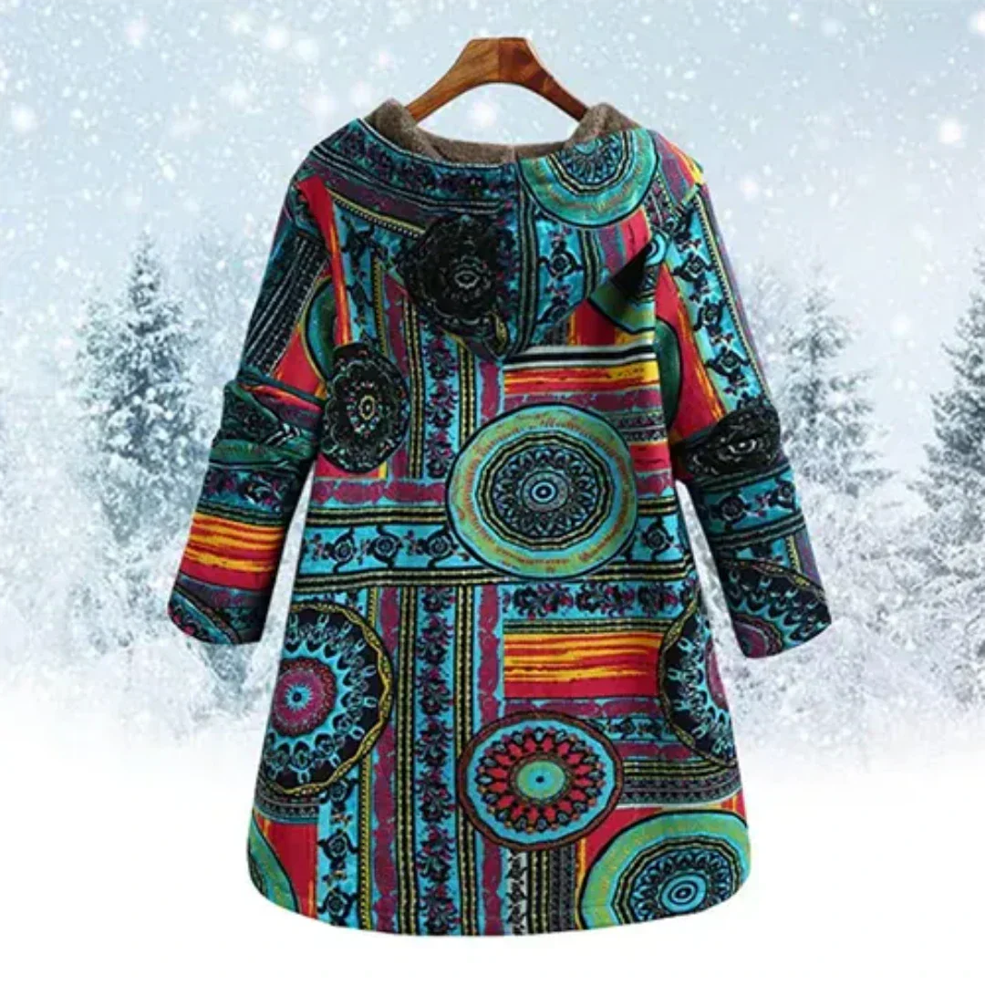 Evaan | Bohemian Patchwork Hooded Coat