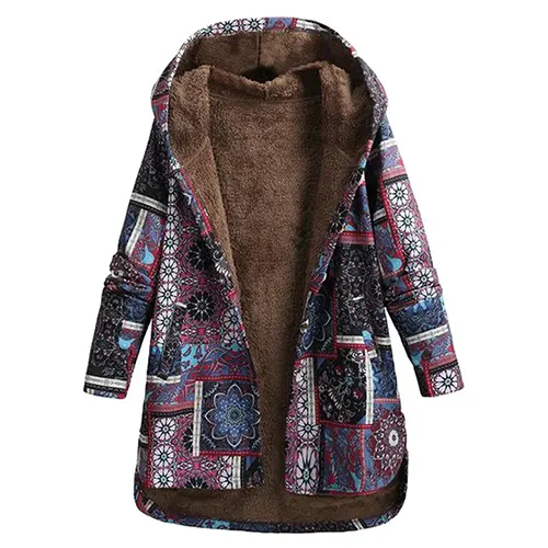Evaan | Bohemian Patchwork Hooded Coat