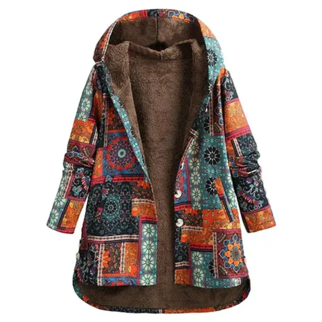 Evaan | Bohemian Patchwork Hooded Coat