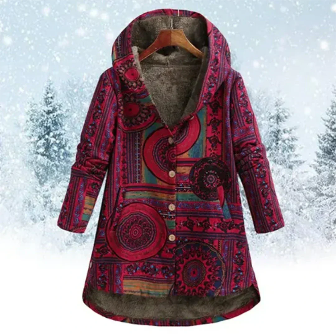 Evaan | Bohemian Patchwork Hooded Coat